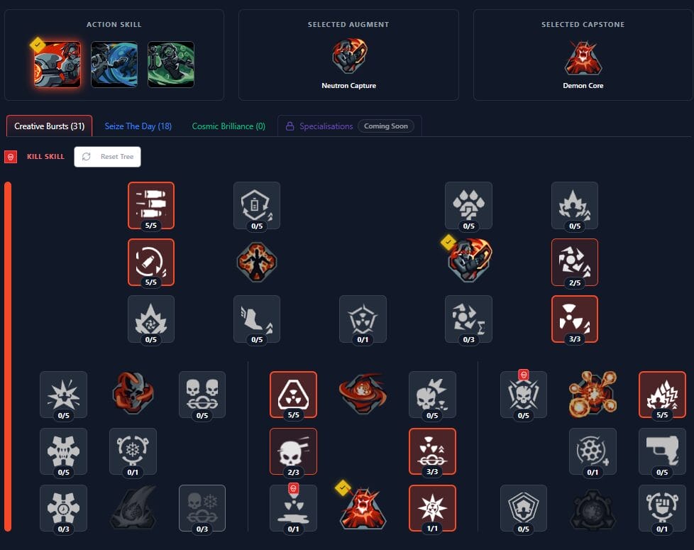 Nuclear Winter - Creative Bursts Skill Tree