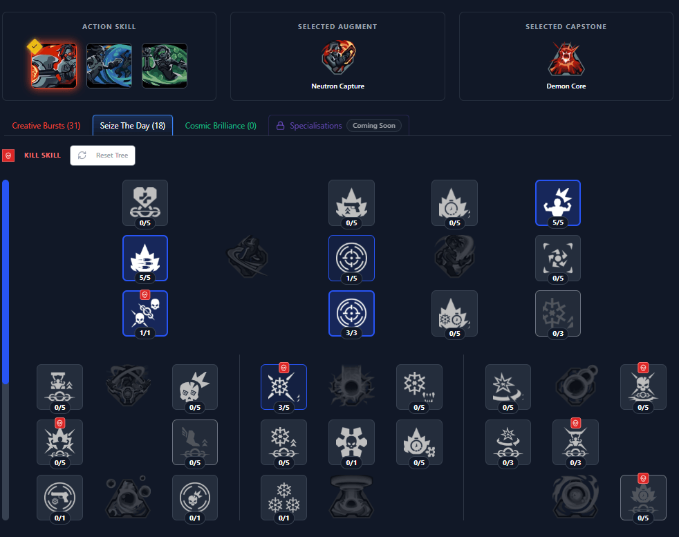 Nuclear Winter - Seize the Day Skill Tree