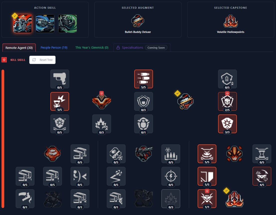 Splash and Dash Build - Remote Agent skill tree